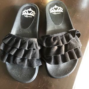 Black Fergalicious Slip Ons